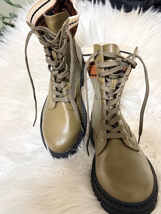 BCBGeneration Shoes - BCBGeneration Tassie Combat Women’s Olive Green Lace-Up Combat Boots 7.5 (38)